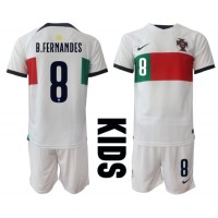 Dječji Nogometni Dres Portugal Bruno Fernandes #8 Gostujuci SP 2022 Kratak Rukav (+ Kratke hlače)